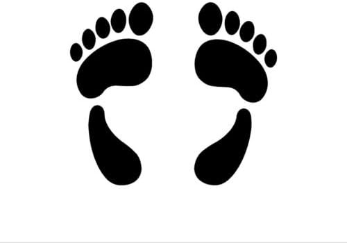 FOOTPRINTS (2) Vinyl Decals Car Window Bumper Sticker Baby Barefoot, Die Cut Decal Bumper Sticker For Windows, Cars, Trucks, Laptops, Etc.