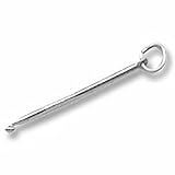 Crochet Hook Charm In Sterling Silver, Charms for Bracelets and Necklaces