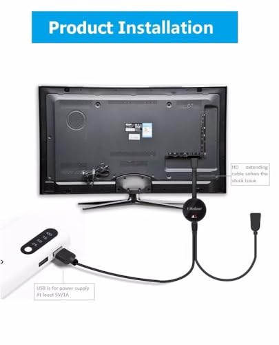 SmartSee Miracast Wireless Display Receiver 1080P HDMI WiFi Media Streamer Adapter Support YouTube Netflix Hulu Plus Airplay DLNA TV Stick for Android/Mac/iOS/Windows (2.4G)
