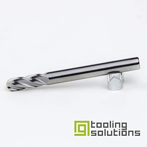 1/4" 4 Flutes Ball End Solid Carbide Endmill, Cutting Diameter: 1/4", Cutting Length: 3/4", Over All Lenght: 2-1/2"