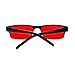 Black Rectangle Frame Red Lens Sunglasses Spring Hinge