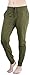 ToBeInStyle Women's Solid Print French Terry Jogger Pants (Large, Olive)