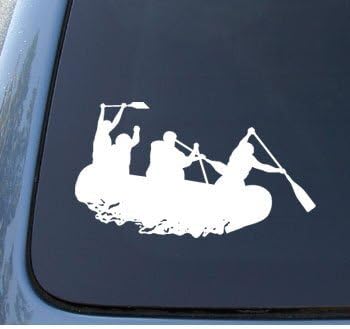 RAFTING - Whitewater Sport - Car, Truck, Notebook, Vinyl Decal Sticker #1203 | Vinyl Color: White