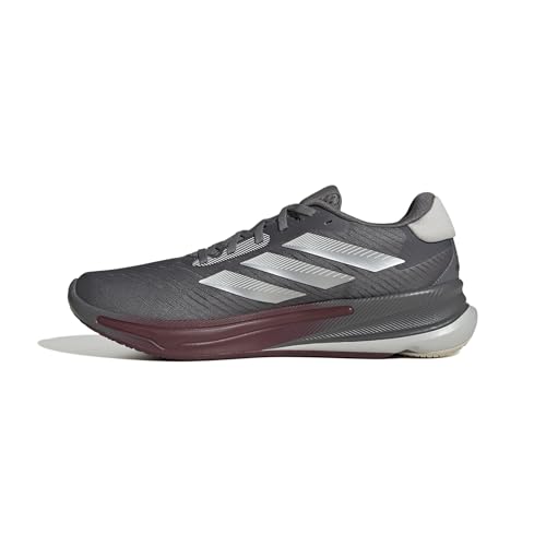 adidas Men’s Supernova Ease Running Sneaker, Grey/Silver Metallic/Shadow Red, 10.5