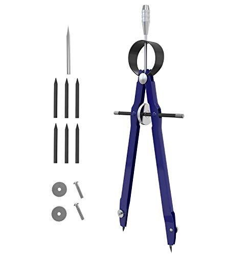 2 Pack Metal Compass with Lock Math Bow with Wheel Geometry Compass Divider Precision Student Compass for Drafting, Drawing, Measuring - Thumbnail 6