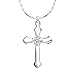Delicate Sterling Silver Cross Pendant Necklace with Swarovski Cubic Zirconia - Perfect Christian Gift