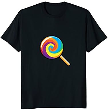 Mens Lollipop Emoji T-Shirt Swirl Lolly Candy Sugar Store Stick Small Black