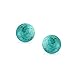 Minimalist Simple Plain Gemstone Blue Stabilized Turquoise Round Ball Stud Earrings For Women .925 Sterling Silver 8 MM