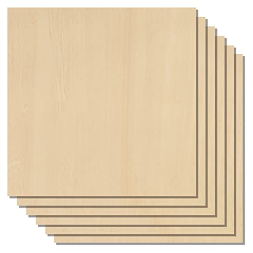 Basswood Plywood 18 PCS, 1/8" Thin Wood Sheets 12" x 12" A/B Grade