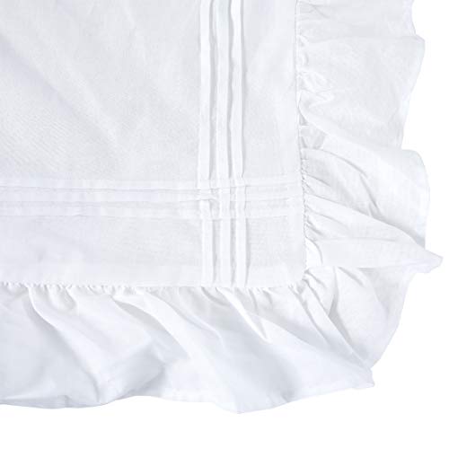 YINFUNG Ruffled Pillow Shams King White Shabby Chic Set of 2 Farmhouse Pillowcases Country French Rustic Pretty Cute Vintage Victorian Princess Frilly Lace Pillow Cover Cotton 20x36
