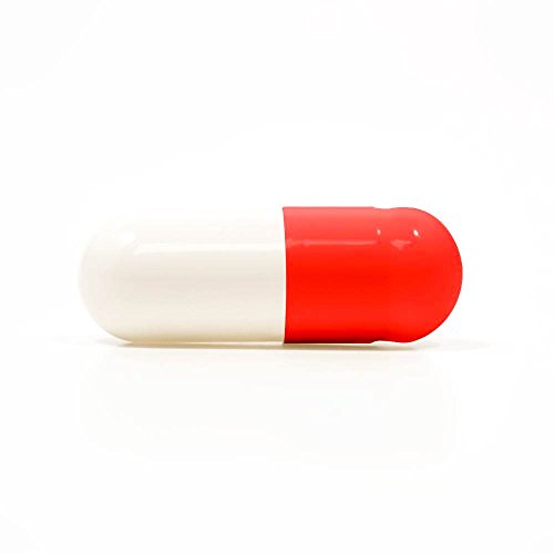 Capsuline Colored Gelatin Empty Capsules Size 0 Red/White 1000 Count