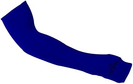 Kseey Anti-UV Ice silk Arm Sleeve with Hand Cover with Thumb Holes Cover Cycling Sun Protective Sleeves-1 Pair blue