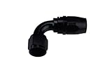 90 Degree -16AN Swivel Hose End Full Flow Steel Braided Black 16 AN 9090-16B