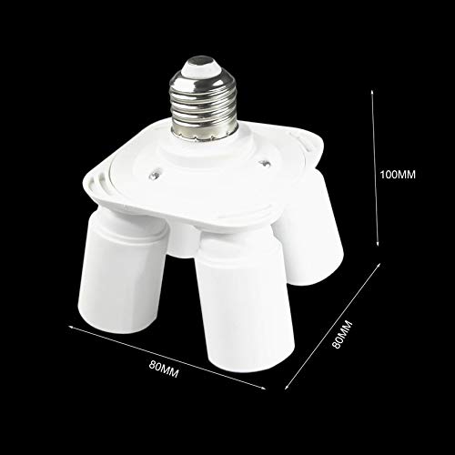 Florenceenid E27 to 4E27 E40 to 4E27 Quadripartition Conversion Lamp Holder for Studio Softboxes Holder Lamp Socket Splitter 100-240V