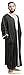 Moroccan Men Dress Caftan Handmade with Embroidery Tread Long Sleeve Black