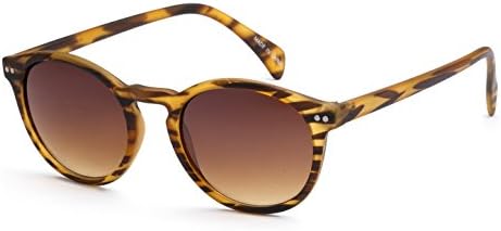 Eason Eyewear Men/Women's Classic Fashion Inspired Round Sunglasses 50 mm Lion Print/Brown