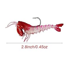 5 PCS 5 Colors Soft Shrimp Worms Lures Baits Rigged