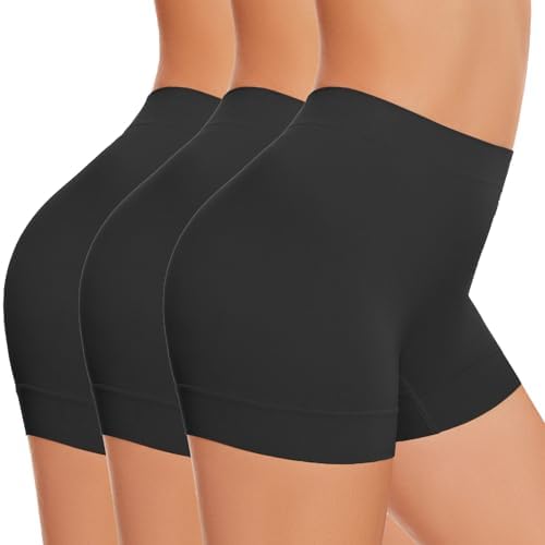 black under dress shorts Reamphy 3 Pack Slip Shorts for Women Under Dress,Comfortable Smooth Yoga  Workout Biker Shorts(3*Black,S) at Amazon Women's Clothing store