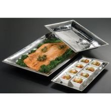 American Metalcraft HMRT1019 Stainless Steel, Hammered Tray, Rectangular, Medium