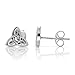 Chuvora 925 Oxidized Sterling Silver Triangle Celtic Knot 10 mm Post Stud Earrings