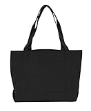 Bags for Less Solid Color Boat Tote Black
