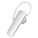 Bluetooth Headset, Perman Build in Mic Wireless Bluetooth Earphone Handsfree Headset in Ear Earbud for Smartphone Pairing All Bluetooth Enabled Devices (White )