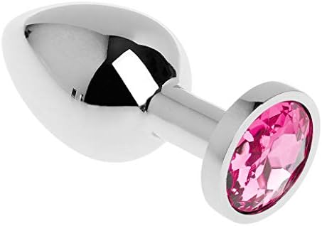 Gantian Pink Crystal Rhinestone Stainless Steel Small Size A'mal P'lug for Men for Women