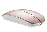 LOVRI 2.4G Rechargeable Slim Wireless Mouse with USB Receiver, 3 Adjustable DPI Levels for Notebook, PC, MAC, Laptop, Computer, MacBook (Rose Gold)