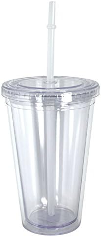 NuFazes 16 Oz Double Wall Cup with Straw