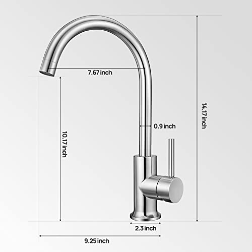Camelot Kitchen Faucet with Pull Down Sprayer, Single Handle High Arc