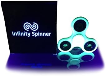 INFINITY Spinners Deluxe Edition - GLOWS IN THE DARK - Alpine White Fidget Spinner with Ceramic Bearings - Perfect for ADHD/Stress Relief/Quit Smoking - Fast Prime Shipping!