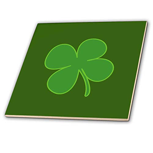 3dRose Lucky Four Leaf Clover 12 Inch Ceramic Tile