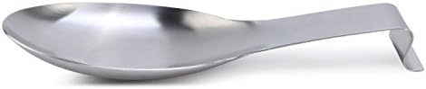 Baigio Woman Heavy Duty Stainless Steel Spoon Rest Stable Spatula Ladle Holder 9.5" Lx3.7 W Brushed Dishwasher Safe