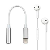 iPhone 7/7 Plus Earphone Adapter, Lightning to 3.5mm Audio Jack Adapter Converter (Silver)
