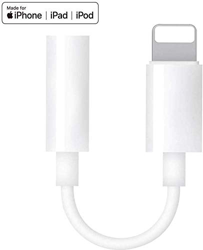 (Apple MFi Certified) Lightning to 3.5 mm Headphone Jack Adapter, Headphone Jack Adapter for iPhone, Audio Splitter Accessories Music Aux Adapter for iPhone 11/ Xs Max/XR/X/8/8 Plus/7/7 Plus/ipad/iPod
