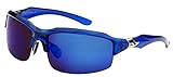 Arctic Blue Mens Fashion Sports Wrap Sunglasses - Blue Revo Lens - Fishing, Baseball, Boating, Skiing - Several Colors Available!