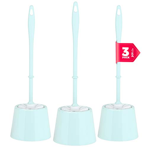 JIGA 3 Pack Toilet Brush and Holder Set, Toilet Bowl Brush Cleaner