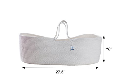 ICEBLUE Spacious Soft Moses Basket Cradle Bedding Set Nursery Storage Basket Toy Basket Baby Shower gift set (gender-neutral) - Thumbnail 3
