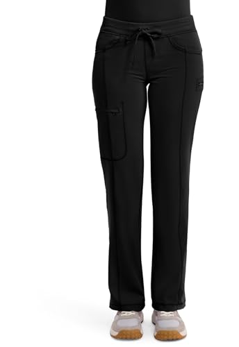 Cherokee Infinity Straight Leg Women Scrubs Pant with 4 Pockets Black 2XL