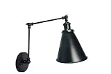 DZnNN 1 Retro Loft Matt Black Swing Arm Angle Adjustable Edison Vintage Wall Light (Hardwire 1 Pack)