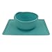 Modaliv 34oz Adult Scooper Bowl with Suction Base – Adaptive Silicone Placemat for Stroke Recovery, Elderly, or Disabled – Microwave & Dishwasher Safe – Non-Slip Feeding Aid (Turquoise)