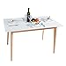 GreenForest Dining Table Mid Century Modern Rectangular Kitchen Leisure Table with Solid Wooden Legs 47.2'' x 27.6''x 30'', White