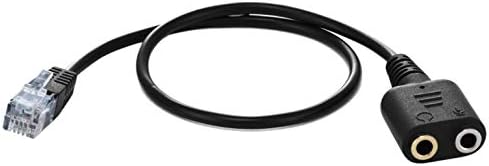 RJ9 to Dual 3.5mm Headphone Female Adapter Converter Audio Cable (20 cm, Black)