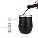 ONEB Stainless Steel Wine Tumbler with Lid, 12 OZ | Double Wall Vacuum Insulated Travel Tumbler Cup for Coffee, Wine, Cocktails, Ice Cream Thermos Cup With Lid (Matte Black)