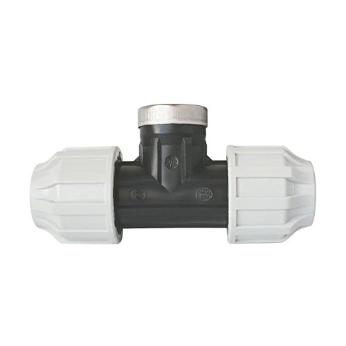 SOMATHERM FOR YOU ///3732-40-33E 90° T-F33 / 42 / PE40 Plast Equal tee for Female Pipe in PE Plastic D40-F33 Outside Tightening, White-Space, WEIBLICH 33/42 (1" 1/4)