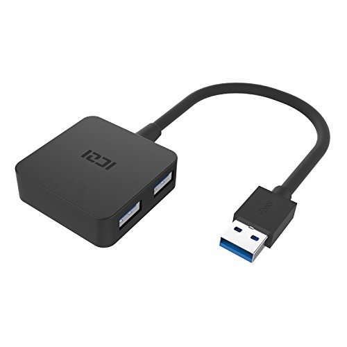 ICZI USB Hub with 4 USB 3.0 Ports, Data Hub for Mac, Windows, and Other Laptops - Black