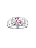 Rylos Men's Ring Sterling Silver Ring, 7MM Round