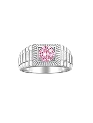 Rylos Men's Ring Sterling Silver Ring, 7MM Round