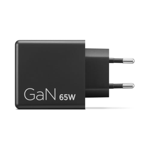 Dual USB-C 65W GaN Charger | Ladegerät optimal für Laptop und Handy | Schwarz