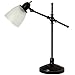 Light Accents Antique Style Desk Lamp with Black with Gold Trim and Frosted White Glass Shade Desk Light Table lamp